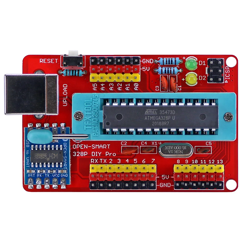 OPEN-SMART 328P DIY Pro ATmega328P وحدة اندلاع لوحة التطوير CH340 سائق مع رأس الدبوس متوافق مع Arduino