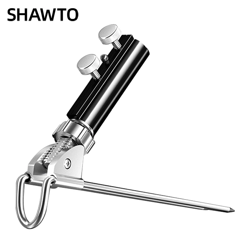 Shawto Aluminum Alloy Fishing Rod Holder Bracket 360° Rotatable Multi-Directional Free Adjustment Ground Insertion Tackle Tool
