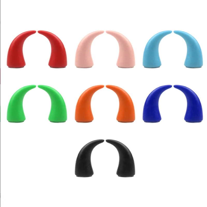 2 Piezas Cuernos de Diablo Coloridos para Casco de Motocicleta, Decoración para Casco de Moto y Bicicleta, Accesorio con Ventosa para Casco