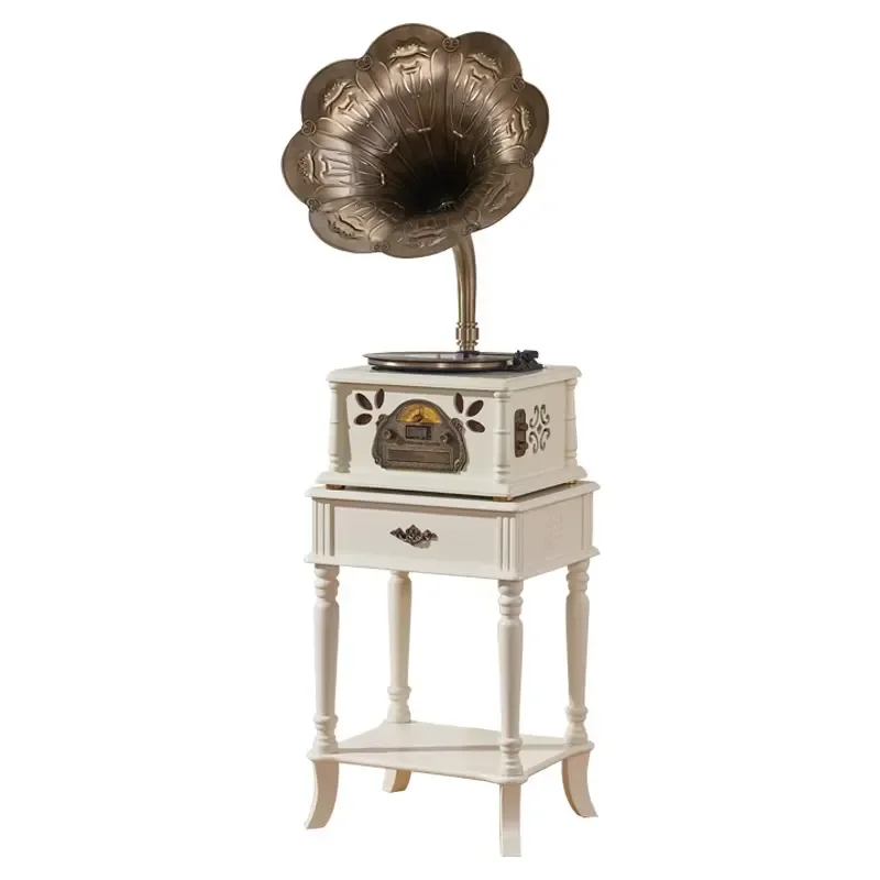 Retro Gramophone Turntable Vinyl Record Player with CD Function Built in Speaker Wireless Bluetooth Antique Style Music