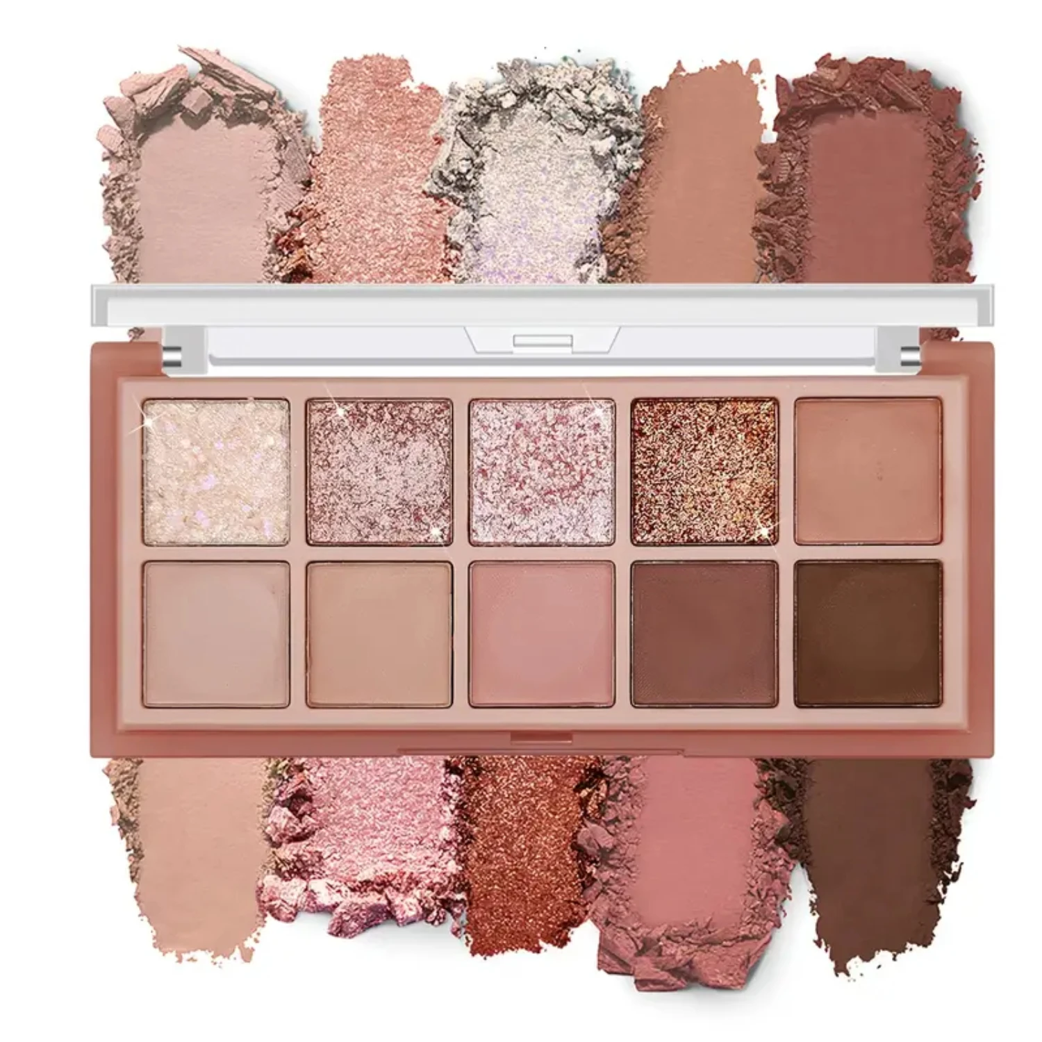 Velvety Luxurious Nude Eyeshadow Palette - Stunning Long-Lasting Matte Shimmer Eye Makeup in 10 Shades of Ultra-Blendable Richne