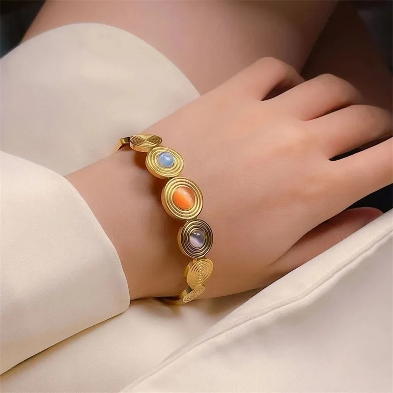 EILIECK 316L Edelstahl Metall Hip-Hop Armband für Damen Neue Hochwertige Handgelenkskette Wasserdichter Schmuck Damengeschenk – Detail 7