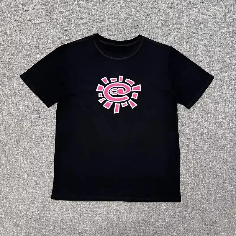2026 Men Sun Roll Classic Basic Short Sleeve Beauty Trend High Street Summer Loose Cotton Couple T-shirt Men's T-shirt