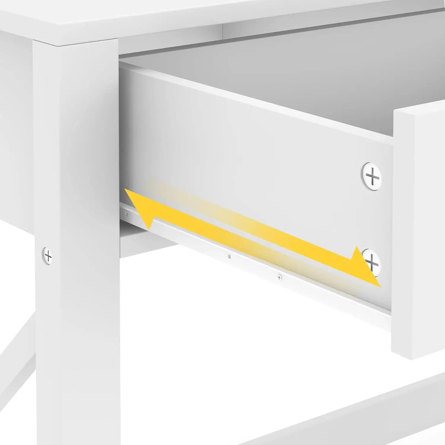 Weißer moderner Schreibtisch mit Schubladen, kleiner Schreibtisch für Heimbüro oder Schlafzimmer