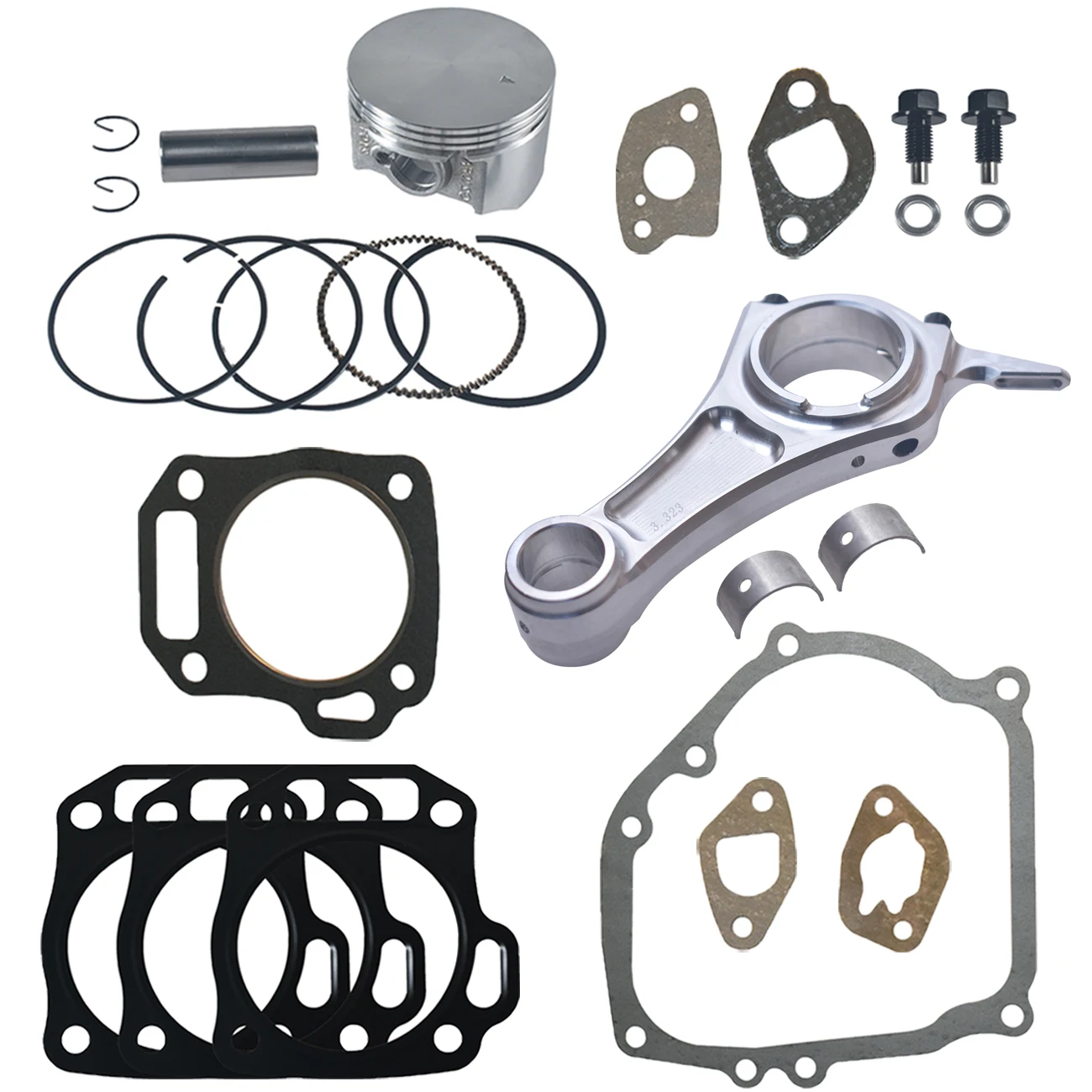 GX200 Clone +.020 Forge aluminium 3.323 Billet Rod With 68mm Piston Gasket With All Needed Parts For Honda GX200