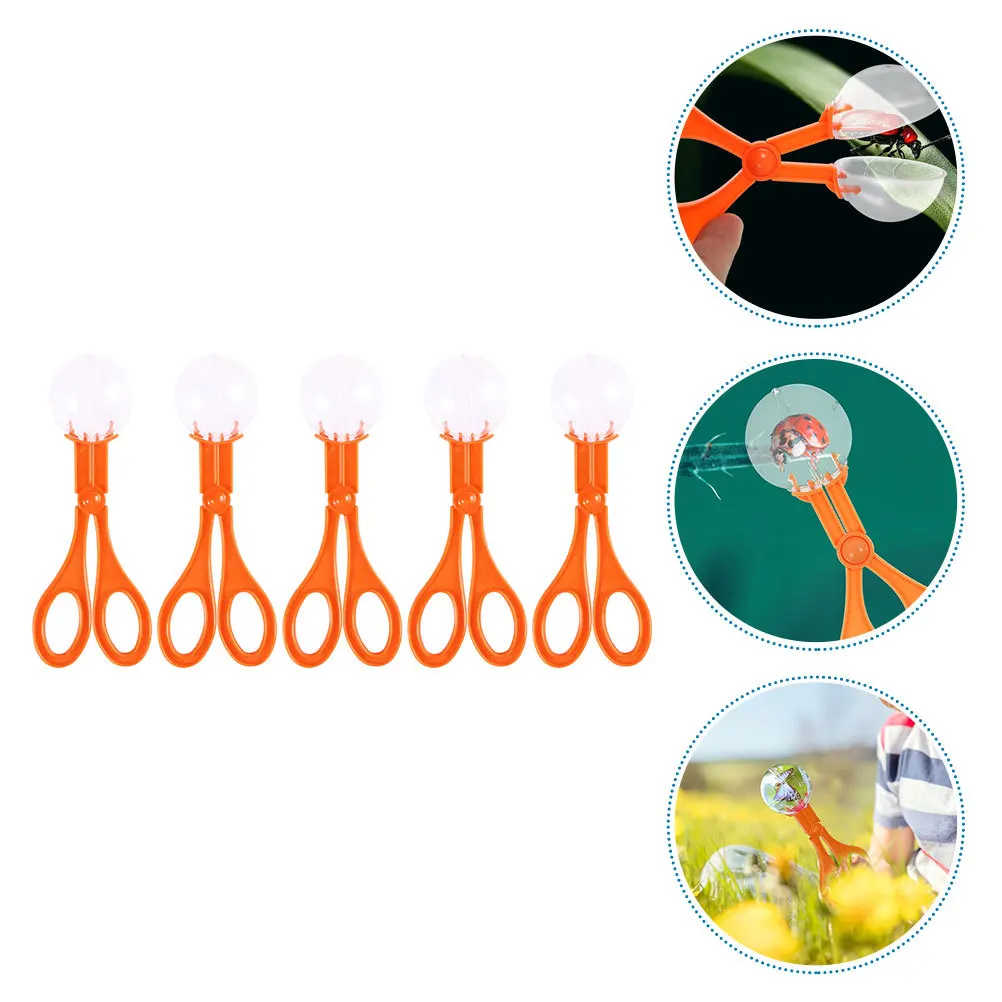 

5Pcs Kids Insect Catchers Bug Scissor Design Outdoor Clamps Plastic Catch Tools for Children Learning Holding Scissor Catchers