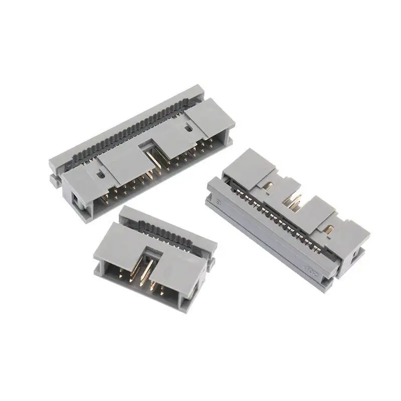 1~2 Stück Druckknopf-Typ Einfacher Bullhorn-Stecker Grauer Draht FC 2,54 mm Ohrenlos DC3-10 14 16 40 50 64P – Detail 4