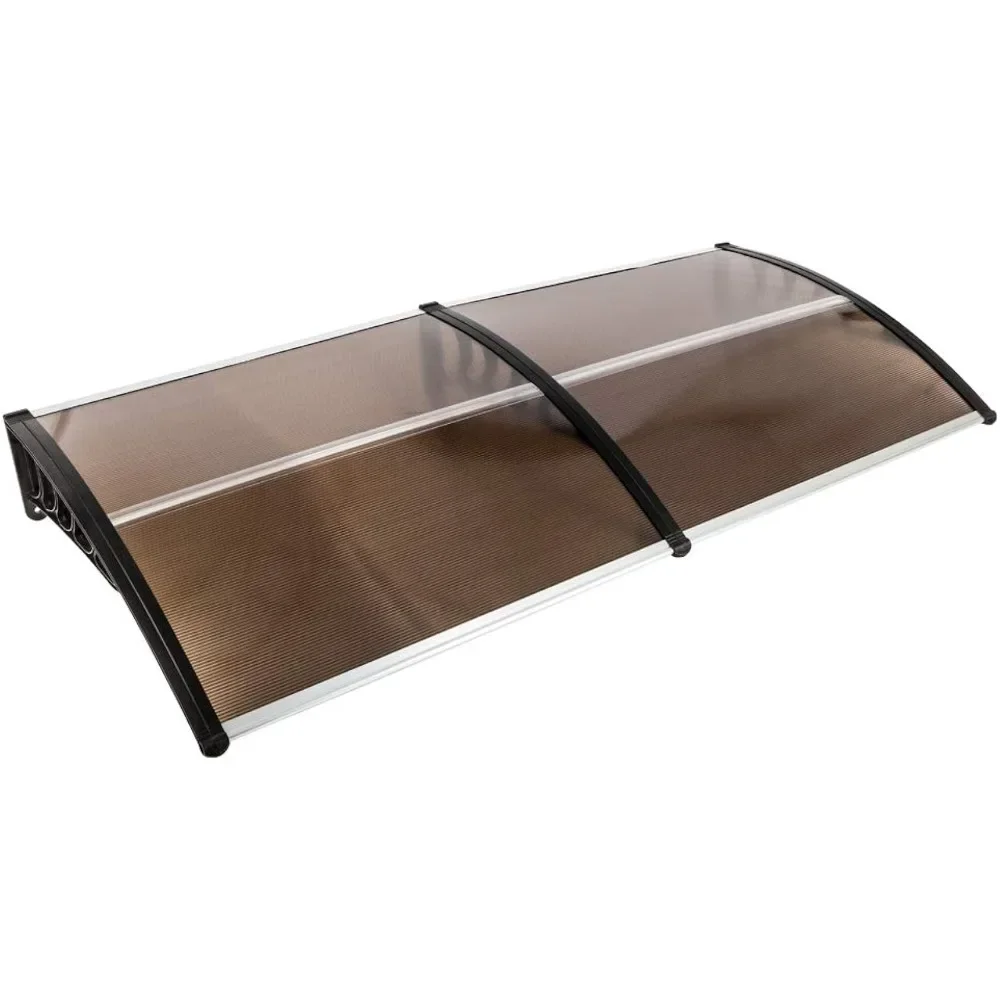 

116 Inch / 78 Inch / 39 Inch Window Awning Outdoor Polycarbonate Hollow Sheet Door Patio Canopy 40''x 80'', Dark Brown Canopy