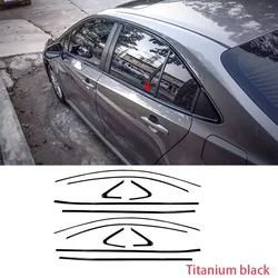 Car Accessories For Toyota Corolla Sedan 2020-2023 steel Chrome black Exterior Window Molding Strip Sill side Cover Trim 12pcs
