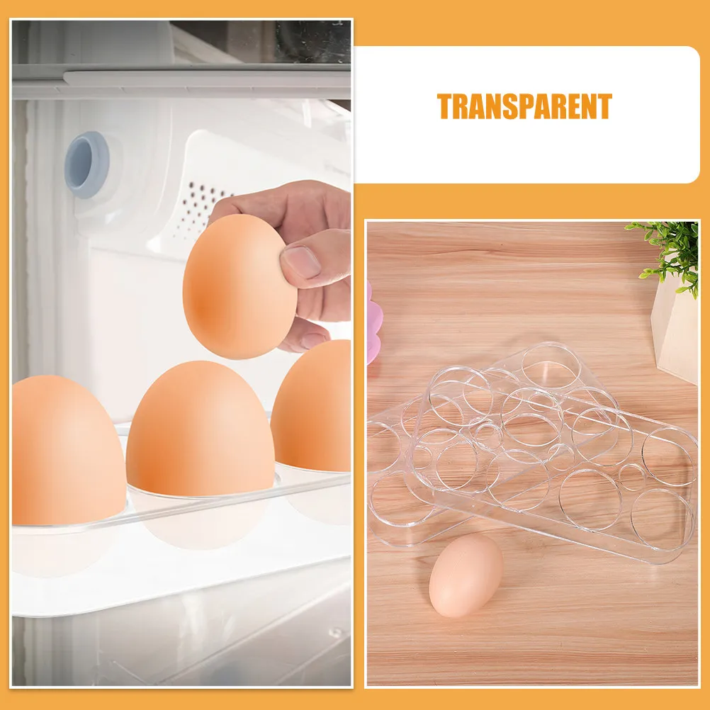 2 Pcs Egg Container for Refrigerator Fridge Organizer Plastic Deviled Tray with Lid Clear Holder Trays