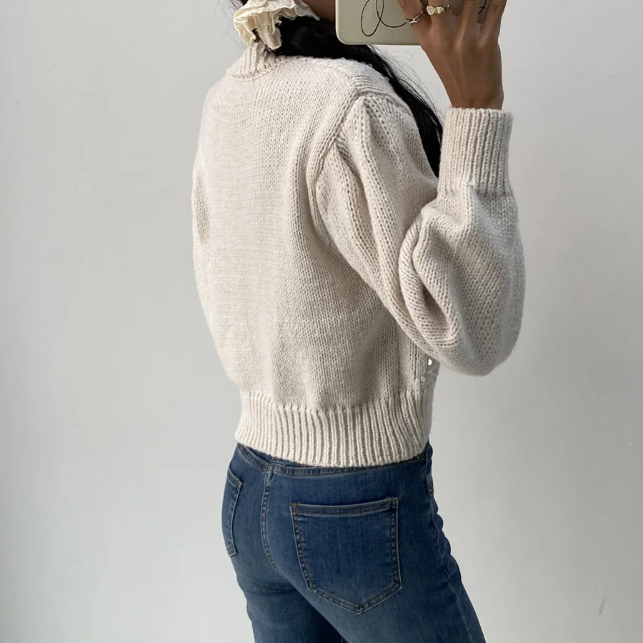 Autumn Winter Sweet Sequined Knit Cardigan Sweater High Quality Korean Fashion Streetwear Single Breasted Long Sleeve Top 2024