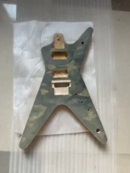 Factory Stock Electric Guitar Body, Floyd Rose Style, Gloss Finished lightning pattern, Special Shape, Stock Defective