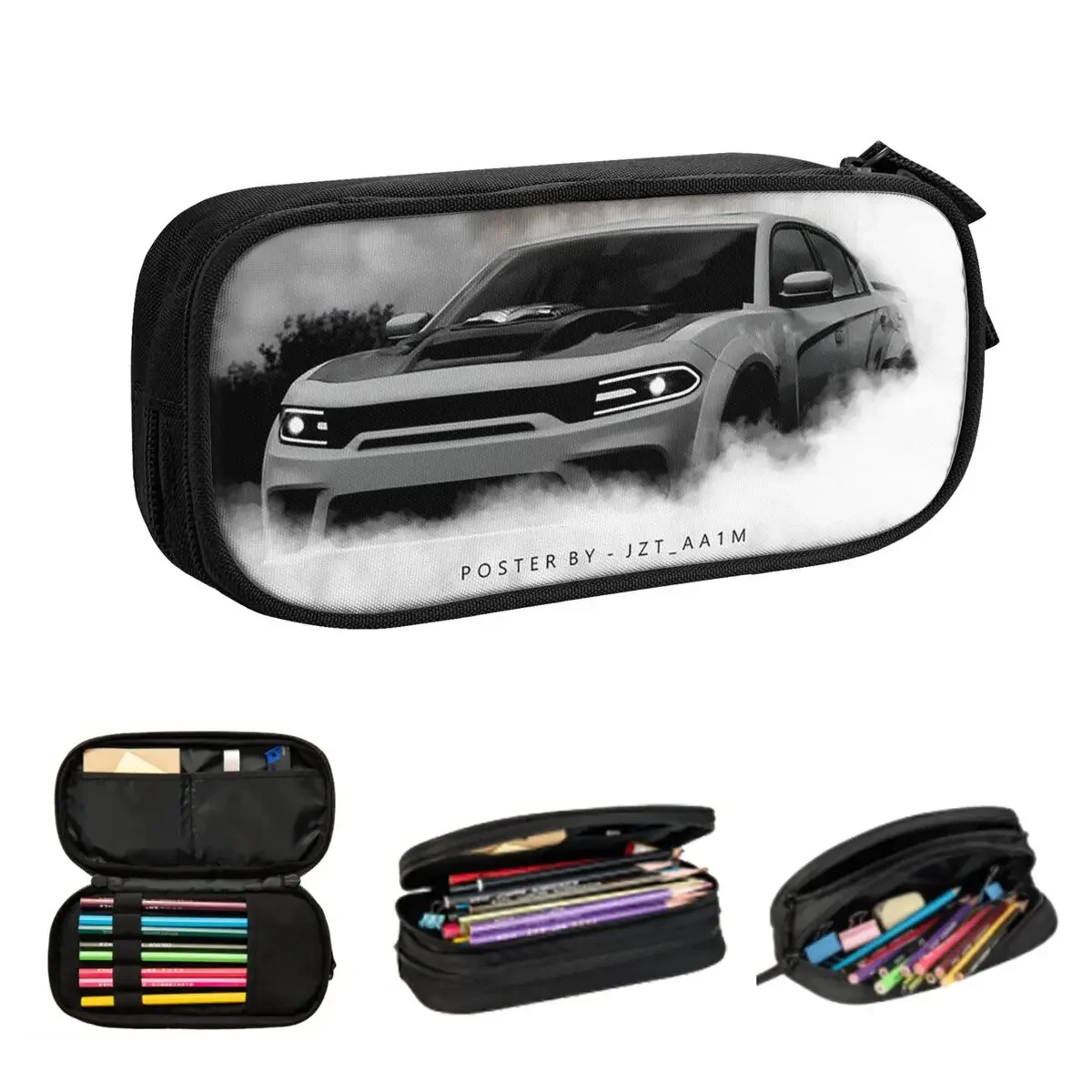 

SRT Hellcat Demon Dodge Challenger Car Racing Pencil Cases for Students School Pen Box Pencil Bag Pencil Pouch Storage Supplies