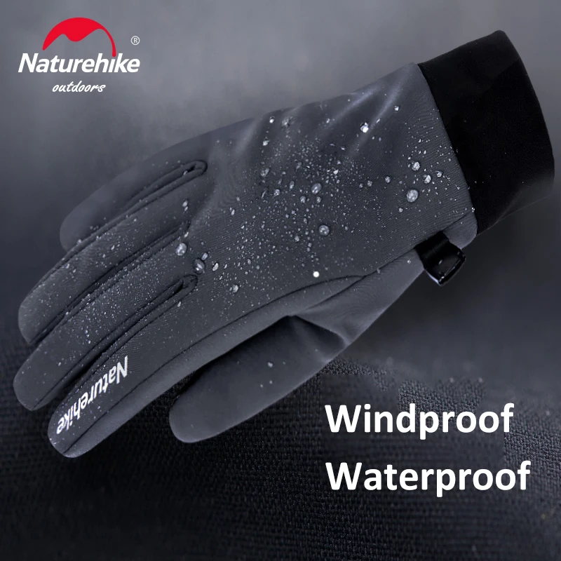 Naturehike Handschoenen Touchscreen Mountainbiding Cycling Sport Winter Fleece Anti-Slip Handschoenen Waterdichte Outdoor Vishandschoenen