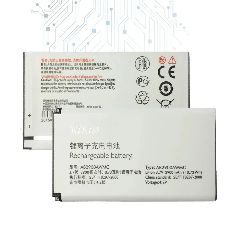 AB2900AWMC For PHILIPS Xenium X5500 X1560 CTX5500 CTX1560 Mobile Phone Replacement Battery 2900Mah