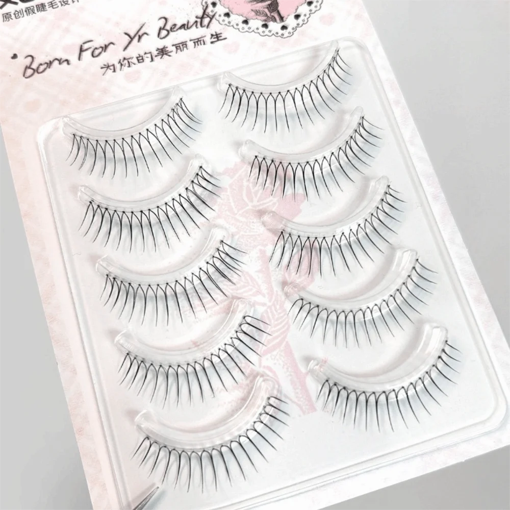 5Pairs/Box Black U Shape False Eyelashes Curvature C Easy To Wear DIY Lashes Extension Reusable Eye Makeup