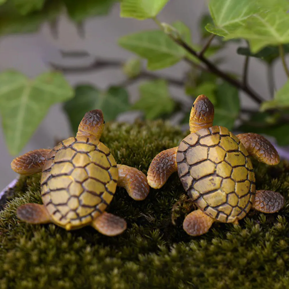 

6Pcs Resin Micro Landscape Turtle Decorations Miniature Realistic Turtle Statue Tabletop Garden Bonsai Adornments