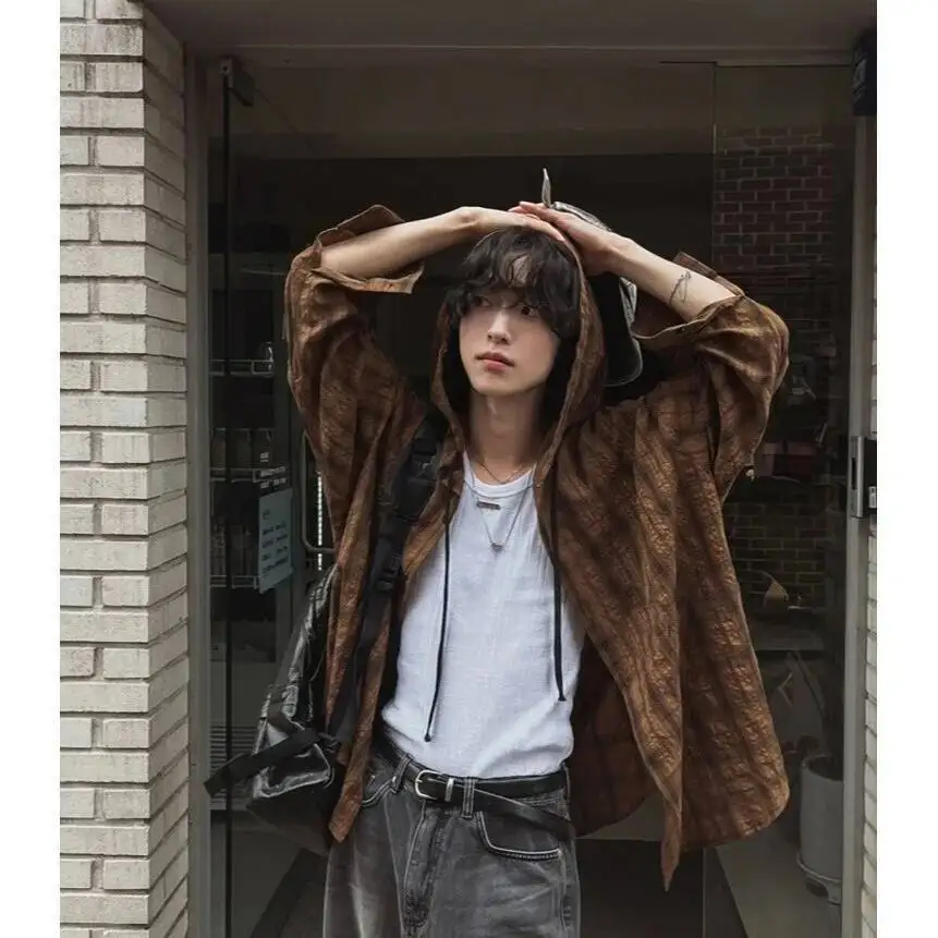 Man Women Shirts 2025 New Textured Plaid Physical Sun Protection Shirt Summer Thin Couples' Versatile Shirt  Men & Women