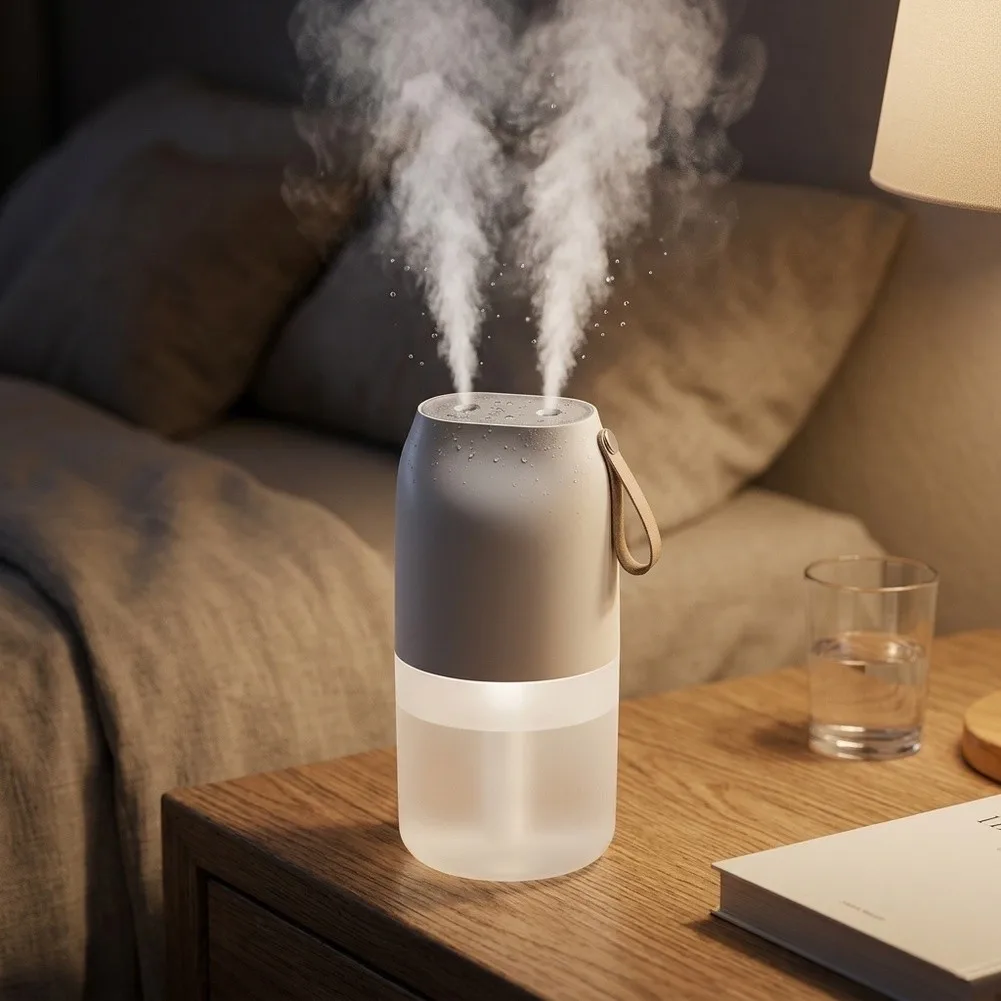 For Bedroom Use Adjustable Fog Output Dual Spray Humidifier For Nighttime Relaxation Efficient Air Humidification