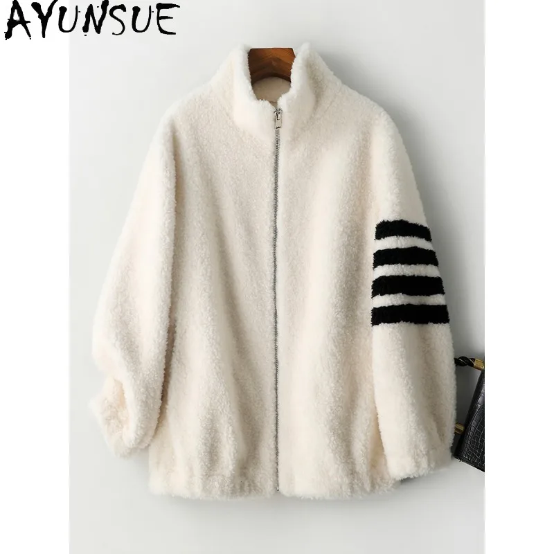 AYUNSUE 100% معاطف صوف للمرأة ملابس عصرية كورية 2025 معطف شتوي قصير للسيدات ملابس نسائية غير رسمية Ropa De Mujer