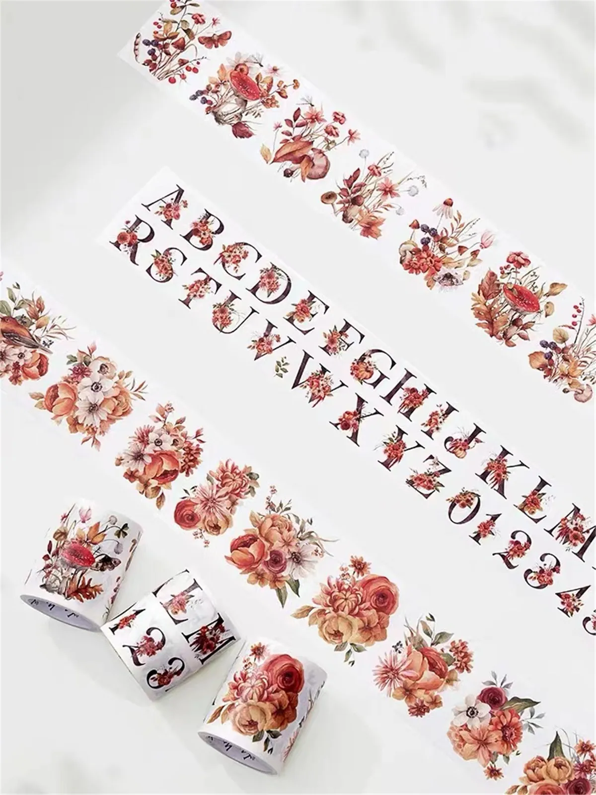 Vintage Autumn Mountains Plains Floral Washi PET Tape for Planner Card Making DIY Scrapbooking Plan Decorative Sticker