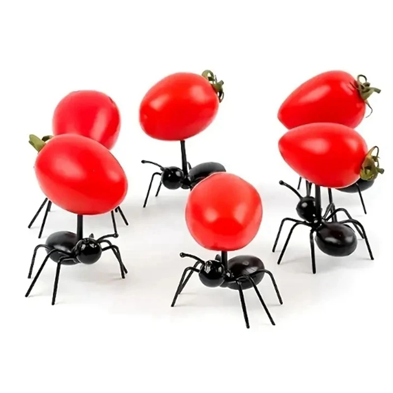 12Pcs Ant Toothpicks Fruit Dessert Fork Reusable Ant Food Pick Animal Appetizer Forks For Snack Cake Dessert