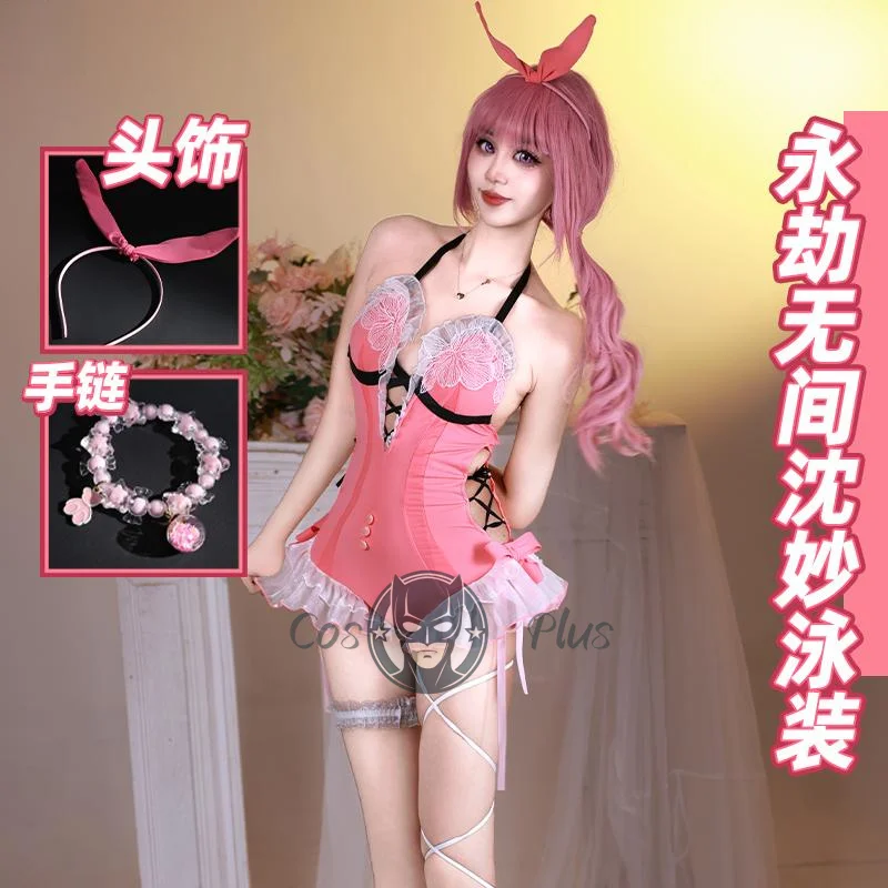 Feria Shen Косплей Костюм Naraka: Bladepoint Униформа Розовый Купальник Женский Игровой Карнавал Аниме Хэллоуин Маскарад Праздничная Одежда