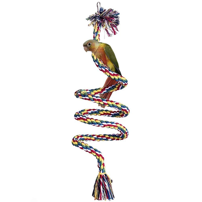 50/100 cm Papagei Vogel Spielzeug Hängen Geflochtenen Seil Haustier Stehen Training Zubehör Vogel Käfig Zubehör Schaukel Spielzeug