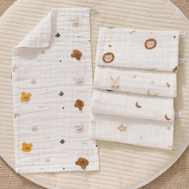 1/5pcs Cotton Baby Towel Muslin Soft Children Face-Washing Small Square Towels Shower Towels Newborn Long Burp Cloth Baby Items