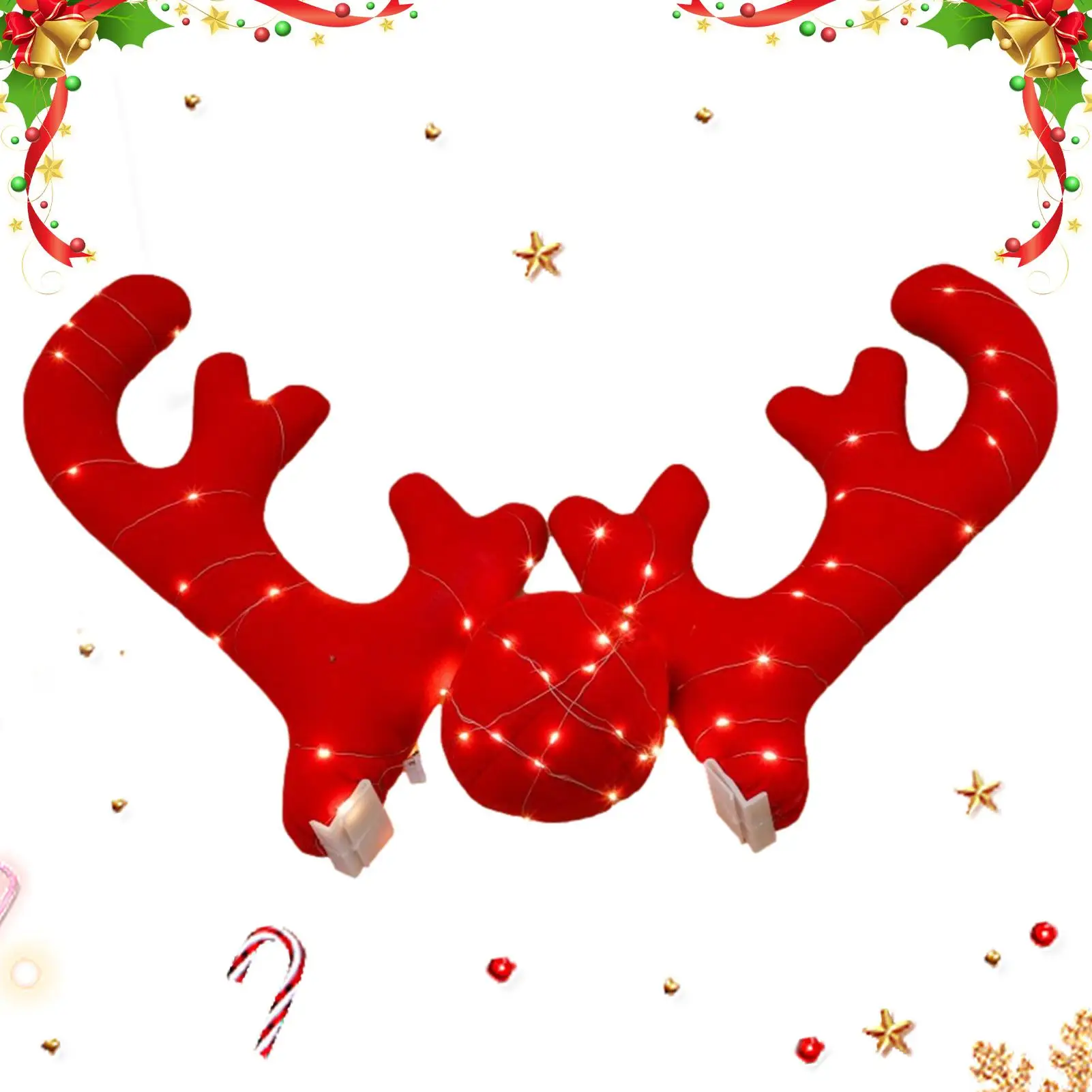

Car Antlers For Christmas Reindeer Antlers Auto Christmas Decoration Car Truck Costume Gift Set Christmas Deer Horn Car Kit Auto