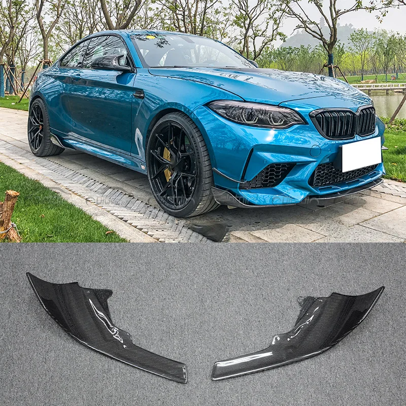 

Carbon Front Bumper Lip Rocker Winglet Side Splitters Flaps Canards For BMW F87 M2 Competition CS 2016+