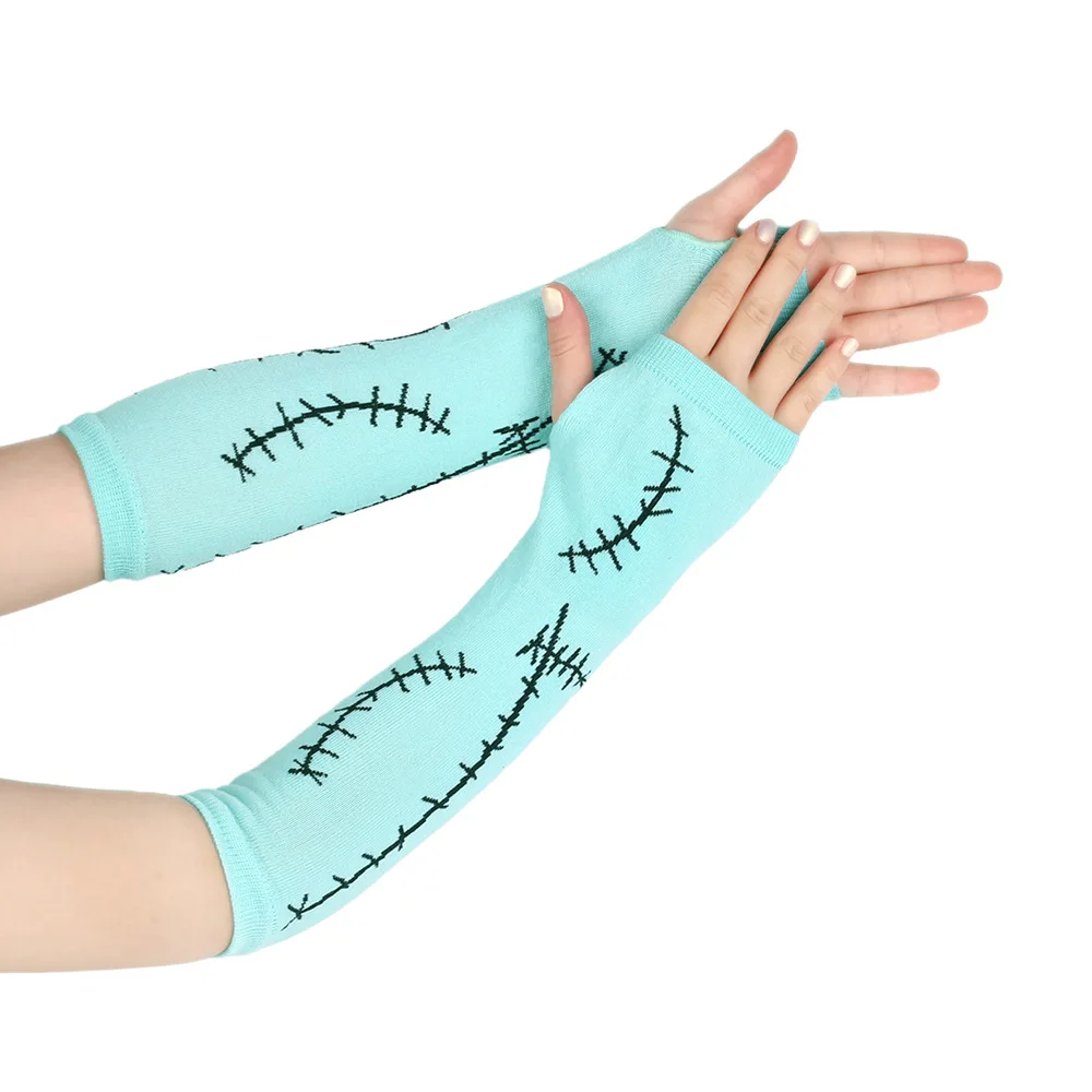 샐리 스티치 장갑과 양말 세트 크리스마스 전의 악몽 코스프레 의상 액세서리 할로윈 역할 놀이 탄성 ​ ​