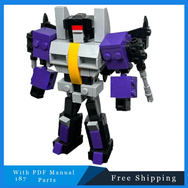 187 أجزاء أرجوانية رائعة قابلة للتحويل Mecha وحدات اللبنات نموذج للبالغين تجميع عرض اللعب مهرجان مفاجأة الهدايا