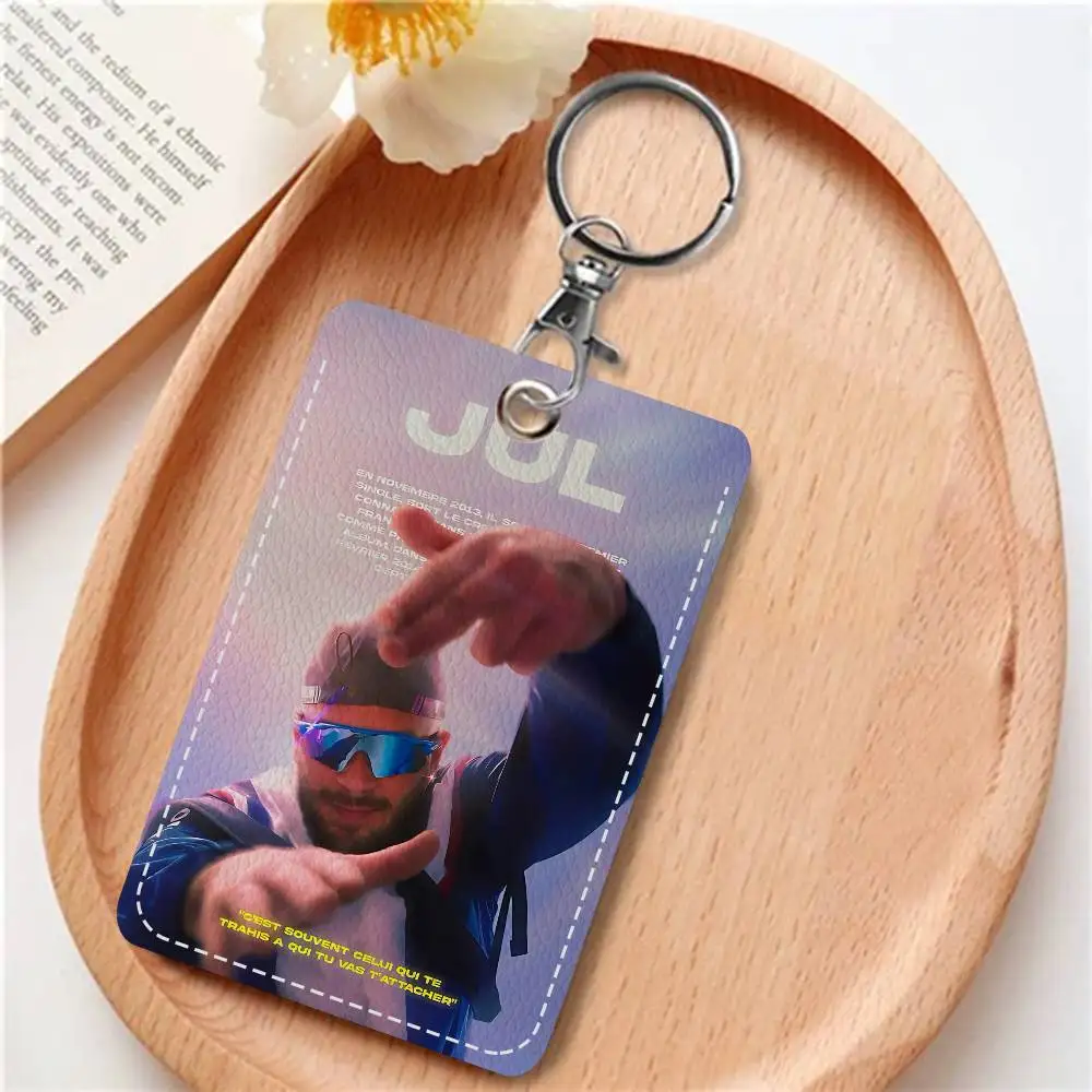 Popular RAP Singer J-jul-L Bank Card,Subway, Bus Card Holder Keychain Key Ring Door Access Tags ID Card Case Keychain Access