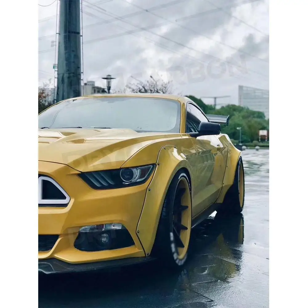 4 sztuk/zestaw szerokie koła samochodu brwi łuk błotniki błotniki osłony błotników zestawy karoserii dla Ford Mustang Coupe 2015-2019 akcesoria