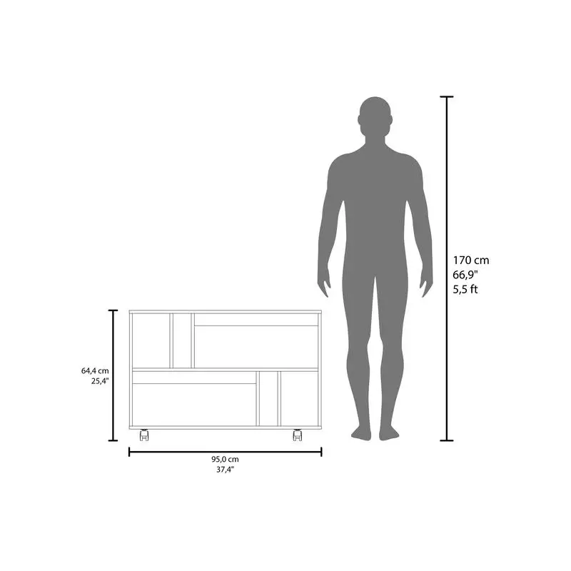 عربة وحدة تحكم ذات 5 أرفف مع 4 عجلات لسهولة التنقل والتنظيم #3