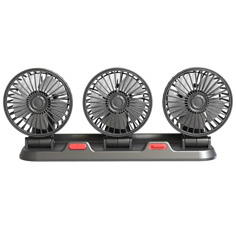 

Car Fan 3 Head USB Electric Fan 360° Adjustable 2 Speed Silent Cooling Fan for Car Home Office Desk Automotive Air Circulator