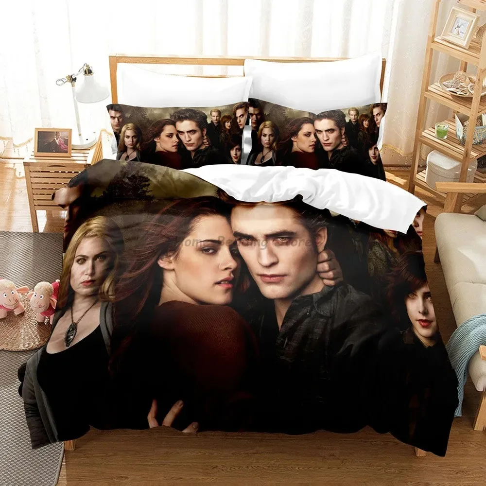 Twilight Series Duvet Cover Set And Pillowcases Vampire Hot Movies Single King Full Fashion 3D Bedding Set For Adults Bed Linen