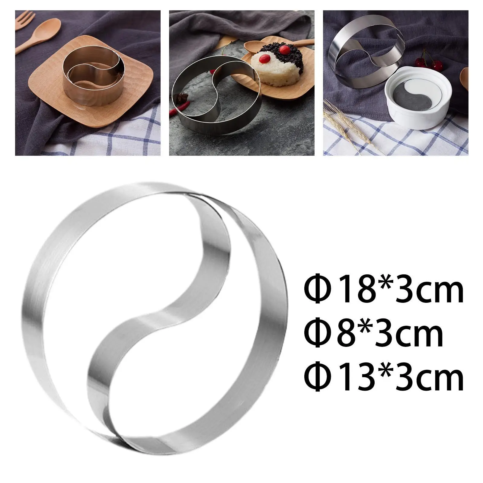 Cake Ring Tai Chi Shape DIY Baking Tool Round Cookies Salad Cake Dessert Die