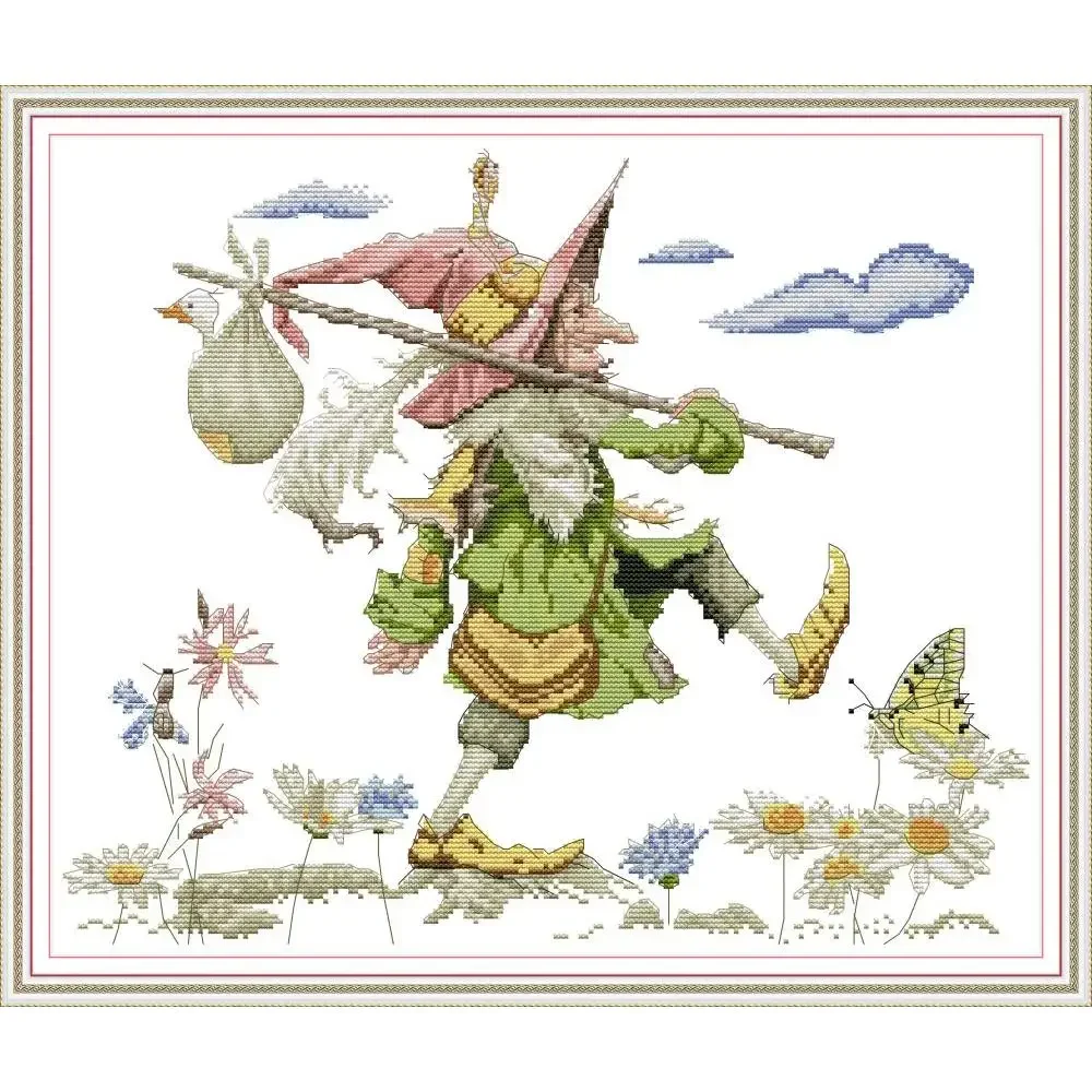 

Joy Sunday Pre-printed Cross Stitch Kit Easy Pattern Aida Stamped Fabric Embroidery Set-Hike