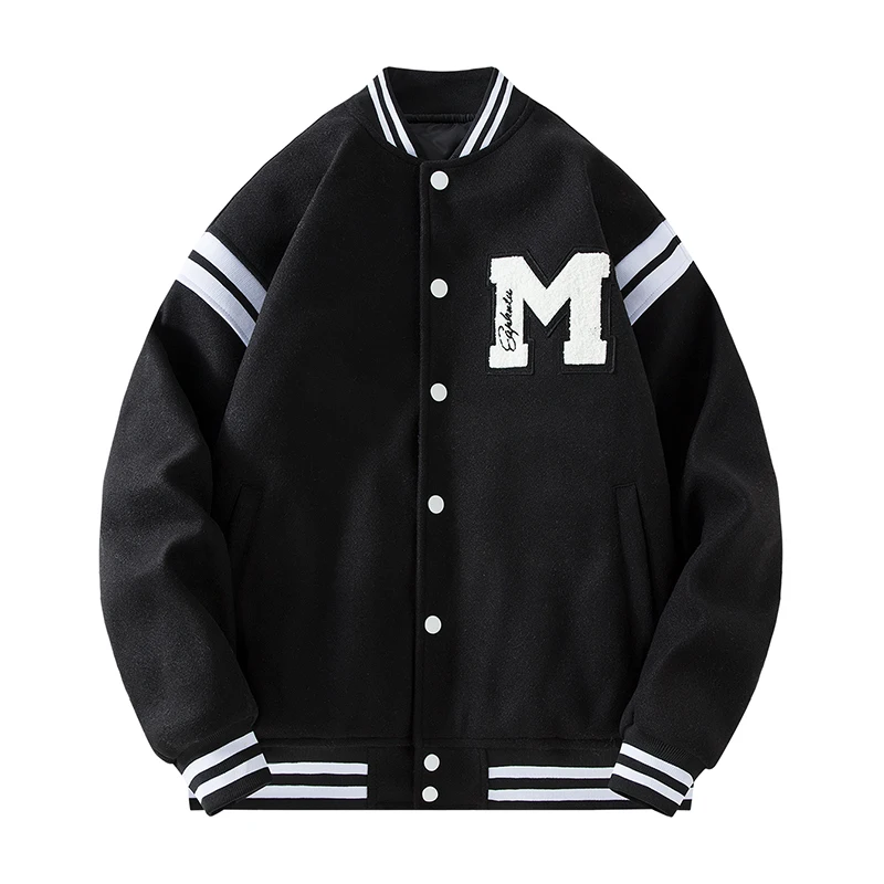 

Men's Letter Embroidery Bomber Jacket Unisex Varsity Baseball Coats Vintage Loose Outerwear Spring&Autumn Streetwear 24H shipped