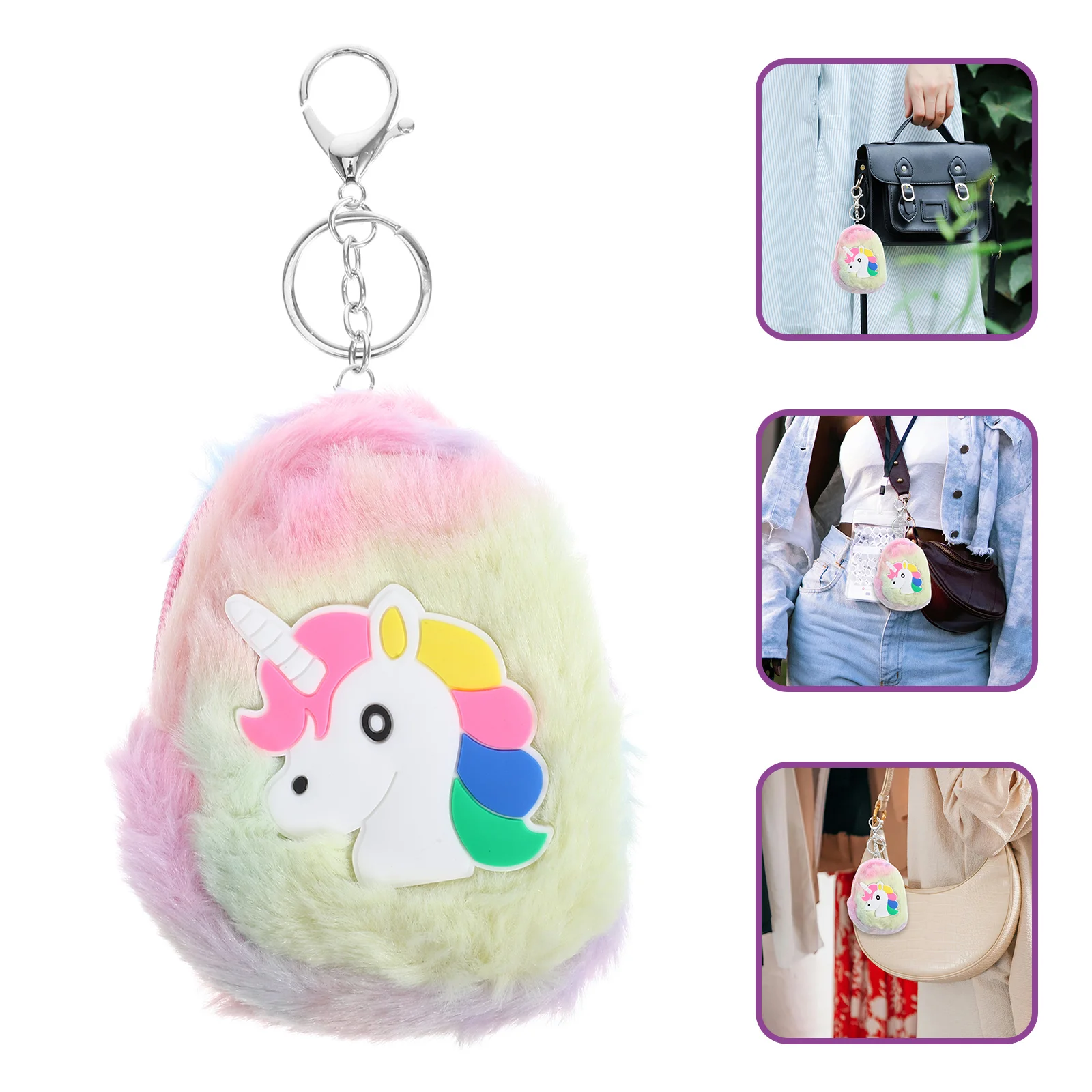 محفظة كارتون يونيكورن للعملات المعدنية، حقيبة صغيرة خفيفة الوزن بسحاب للنساء، محفظة لطيفة للعملات المعدنية وأحمر الشفاه، منظم النقود، محفظة مدمجة #4