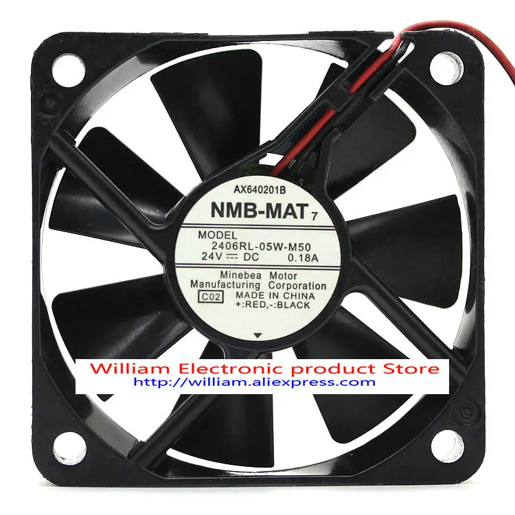 

Original 2406RL-05W-M50 24V 0.18A 6015 6CM drive double ball bearing cooling fan