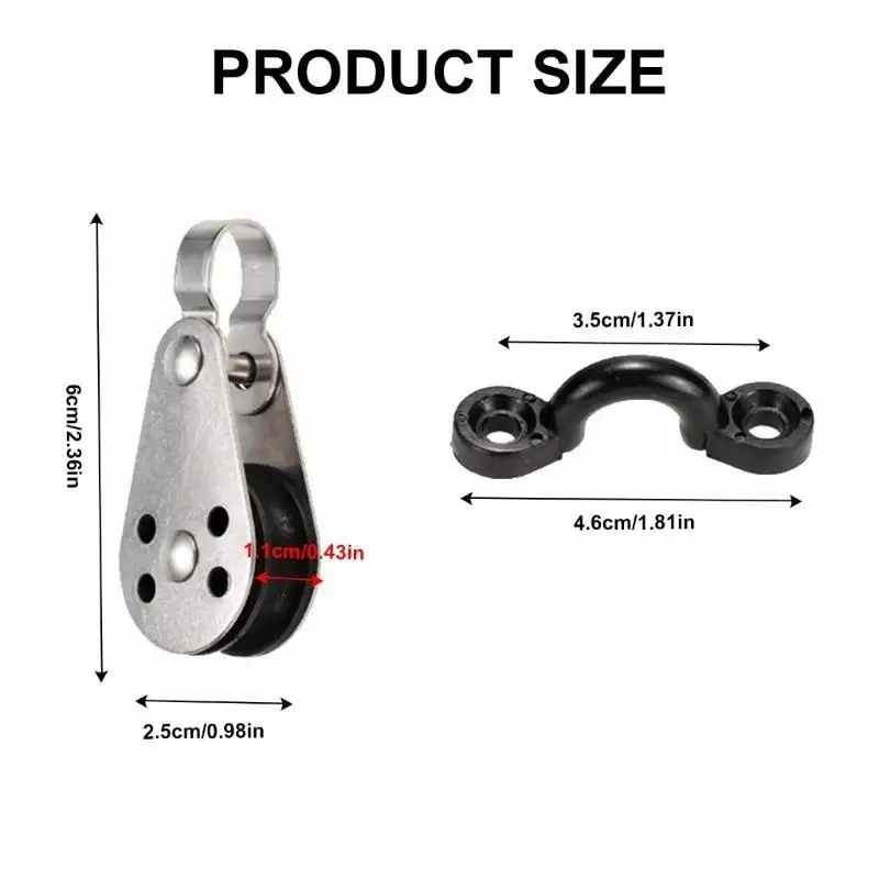652F كاياك الوسادة العين أطقم قوارب من الفولاذ المقاوم للصدأ كتلة البكرة مع وسادة العين العالمي قوارب الكاياك الملحقات دائمة #6