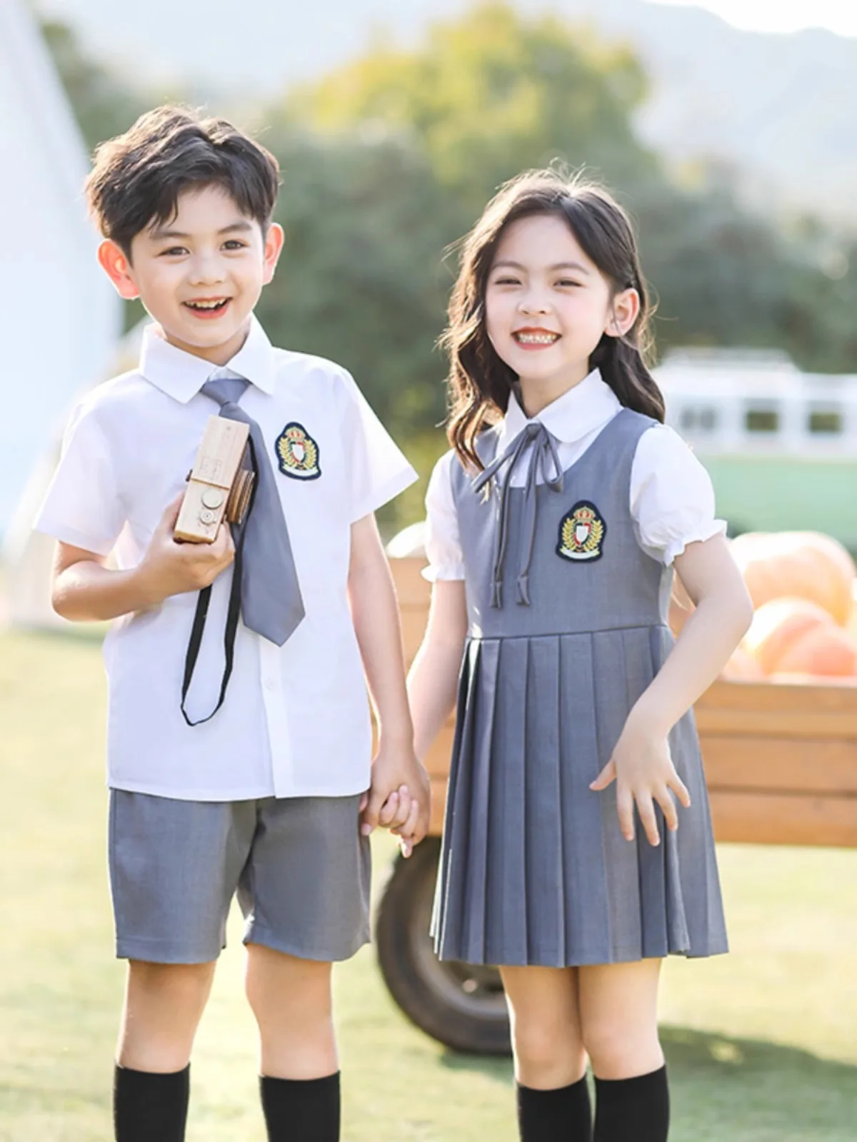 

Kindergarten School Uniform Primary School Uniform Summer Outfit Class Performance Costume Children's Cotton Sportswear