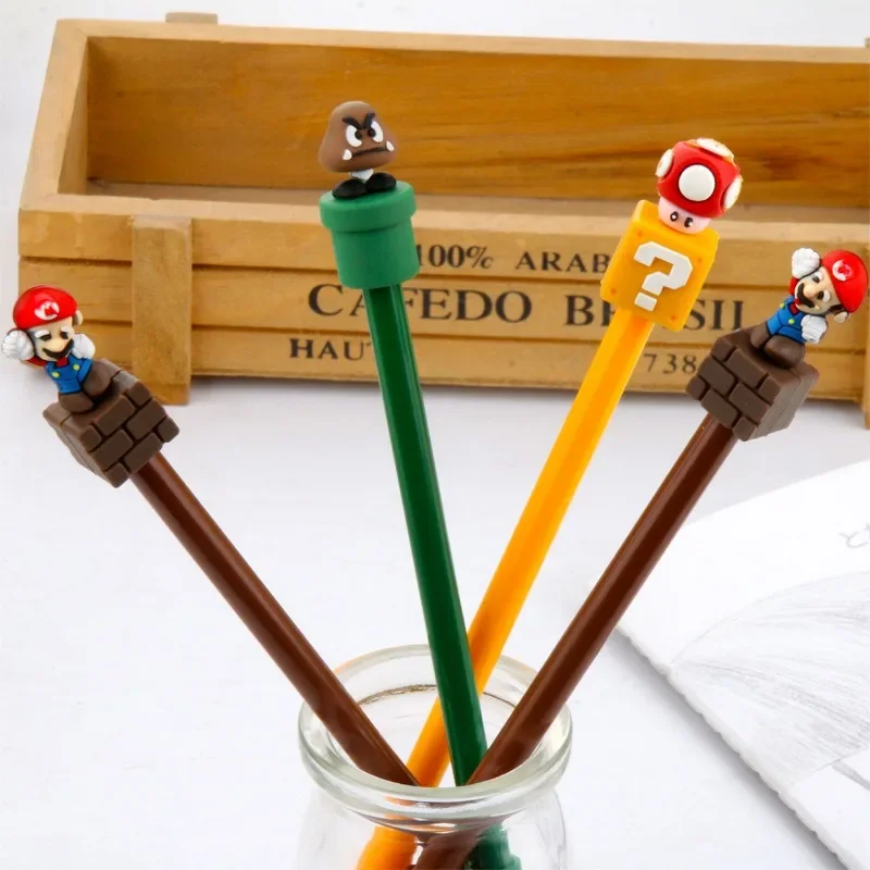 Super Mario Anime Gel Canetas, Preto, 0.5mm, Fofos, Papelaria Estudante, Desenhos Animados, Criatividade, Escritório, Escola, Suprimentos de escrita, Crianças, Meninos, Meninas