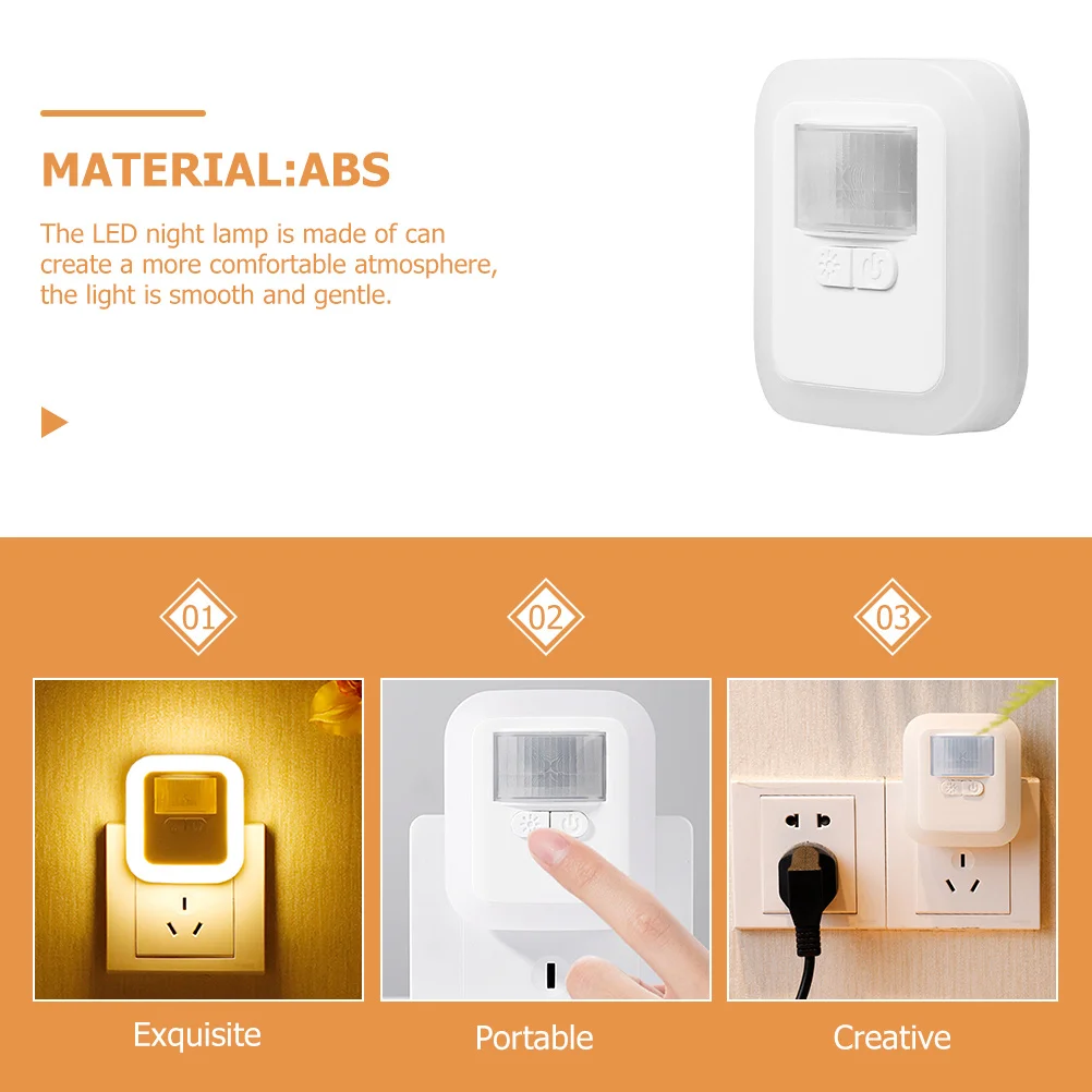 

Motion Sensor Night Light LED Plug in Lamp with Adjustable Brightness Human Detection for Kids Room Living Room Us Plug