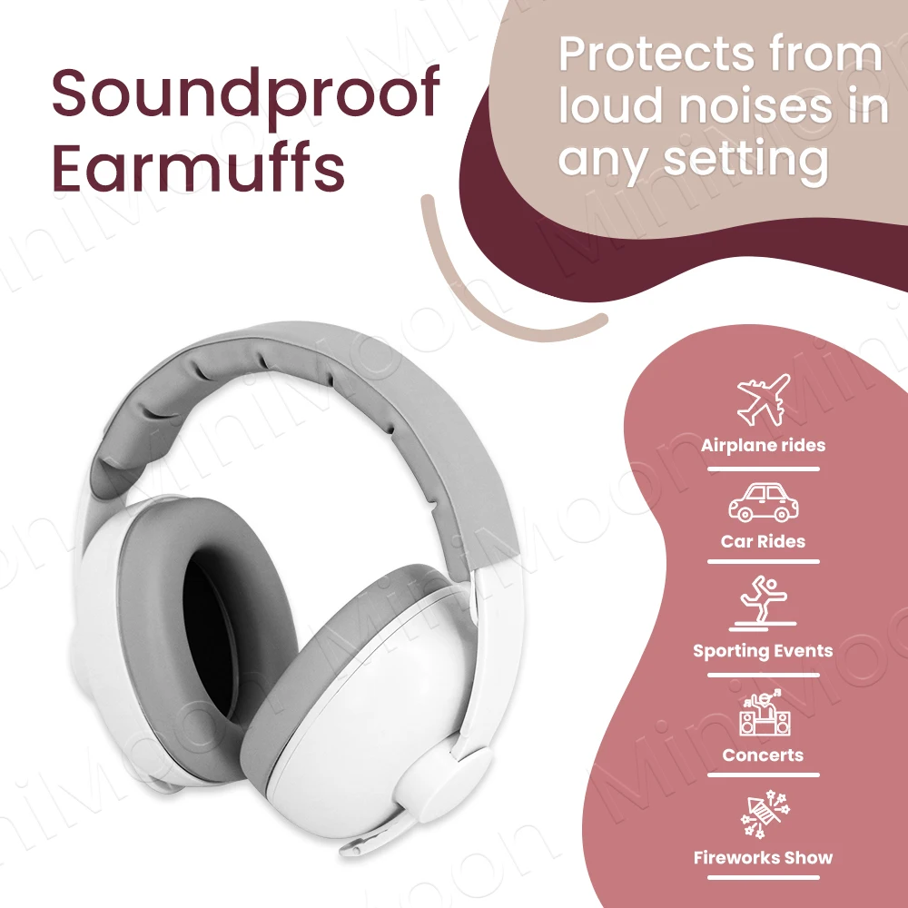 غطاء للأذنين للأطفال لحماية السمع، تقليل الضوضاء للنوم الآمن والسلامي، مناسب مريح للرضع من عمر 0 إلى 36 شهرًا