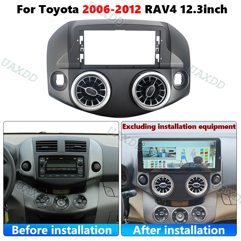 FOR TOYOTA 2006‑2012 RAV4 RADIO ANDROID FRAME PANEL AUTOMOTIVE CONSOLE FASCIA CANBUS GRILLE ASSEMBLY CAR VENTILATION OUTLET KIT