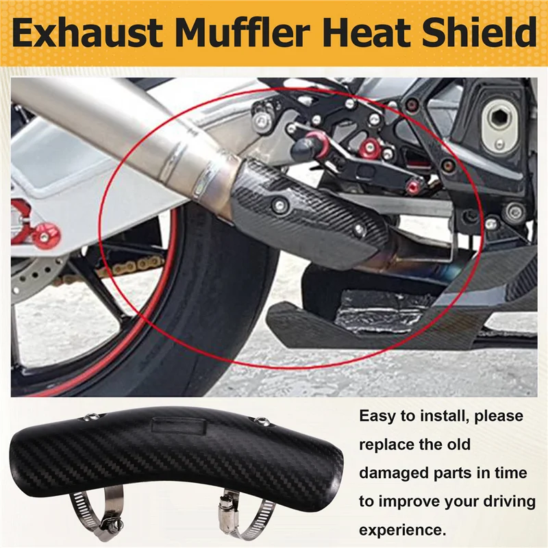 

A58X-Motorcycle Exhaust Muffler Middle Connection Link Pipe Protector Heat Shield Cover Guard For Yamaha Kawasaki Honda